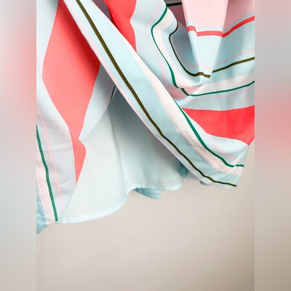 CeCe l Cynthia Steffe Claiborne Striped Rainbow Pleated Clearwater Aline Dress 0 - Picture 9 of 13